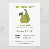 Les couples de poires chanceux Baby shower Invitat