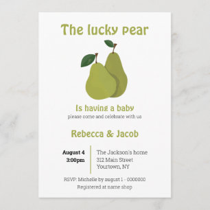 Invitation Les couples de poires chanceux Baby shower Invitat