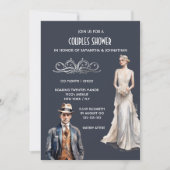 Invitation Les couples Great Gatsby douche marié chic (Devant)