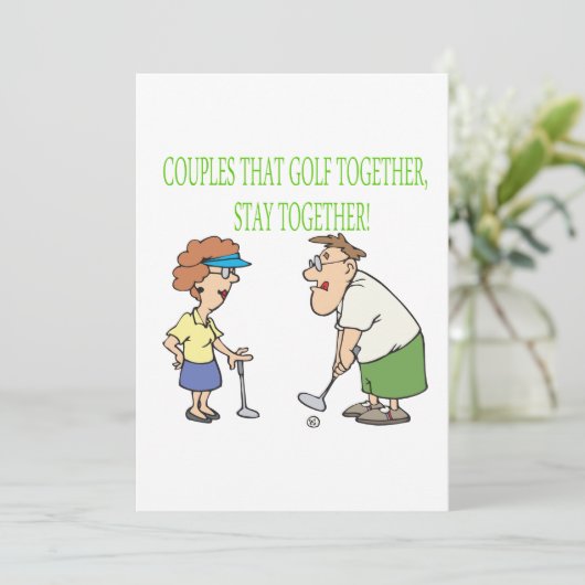 Invitation Les Couples Qui Golf Ensemble Restent Ensemble (Debout devant)