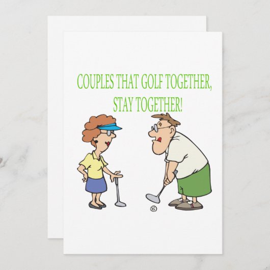 Invitation Les Couples Qui Golf Ensemble Restent Ensemble (Devant / Derrière)