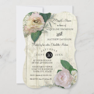 Invitation Les couples versent le bois assez floral moderne
