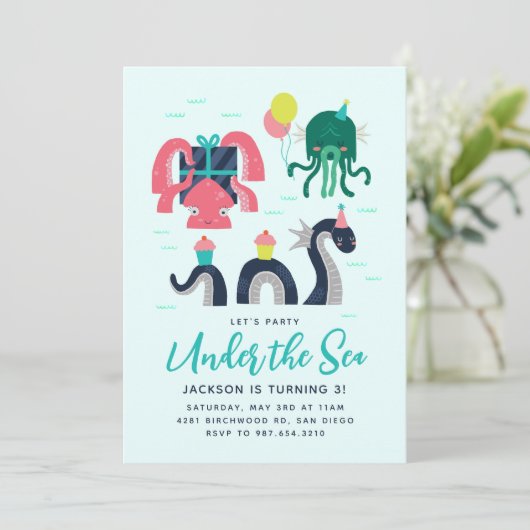 Invitation Les créatures mythiques de la mer (Debout devant)