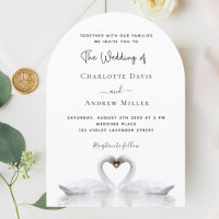 Les cygnes amoureux mariage d'arc blanc