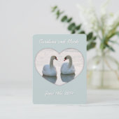 Invitation Les cygnes d'oiseau d'amour dans le coeur regarden (Debout devant)