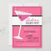 Invitation Les Dames sortent Martini Célébration d'anniversai (Devant)