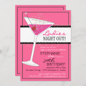 Invitation Les Dames sortent Martini Célébration d'anniversai (Devant / Derrière)