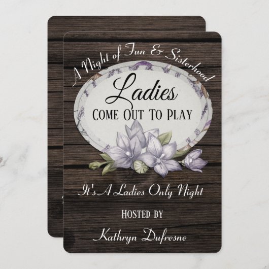 Invitation Les Dames Sortent Pour Jouer À L'Invitation "Ladie (Devant / Derrière)