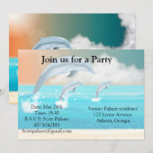 Invitation les dauphins qui brassent dans l'océan (Devant / Derrière)