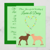 Invitation Les Deux et Daisy Heart Custom (Devant / Derrière)