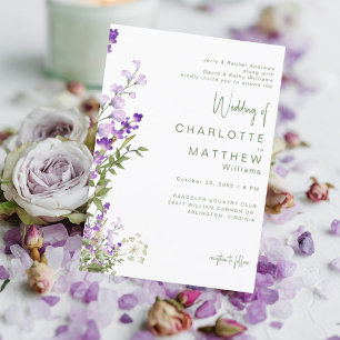 Invitation Les deux parents Lavender Photo Mariage
