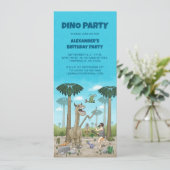 Invitation Les dinosaures rencontrent l'âge de pierre (Debout devant)