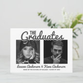 Invitation Les diplômés | 2 Partie de double graduation (Debout devant)