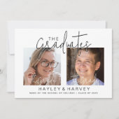 Invitation Les diplômés | Fête de fin d'études double recto-v (Devant)