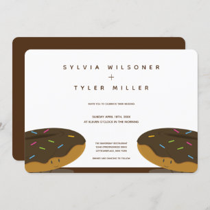 Invitation Les donuts de chocolat saupoudrent le blanc Mariag