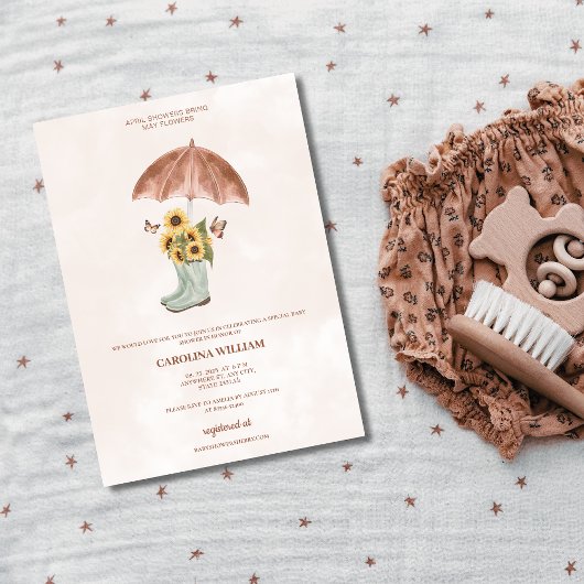 Invitation Les douches d'avril Boho apportent mon baby shower