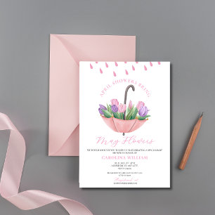 Invitation Les douches rose d'avril apportent le Baby shower