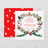 Invitation Les Douze Chiens de l'invitation de Noël (Devant / Derrière)