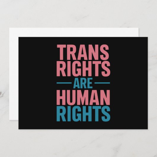 Invitation Les droits transgenres sont une fierté transgenre (Devant / Derrière)