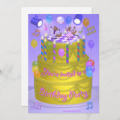 Invitation Les écureuils au gâteau (Devant / Derrière)