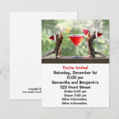 Invitation Les écureuils de Père Noël boivent un cocktail (Devant / Derrière)