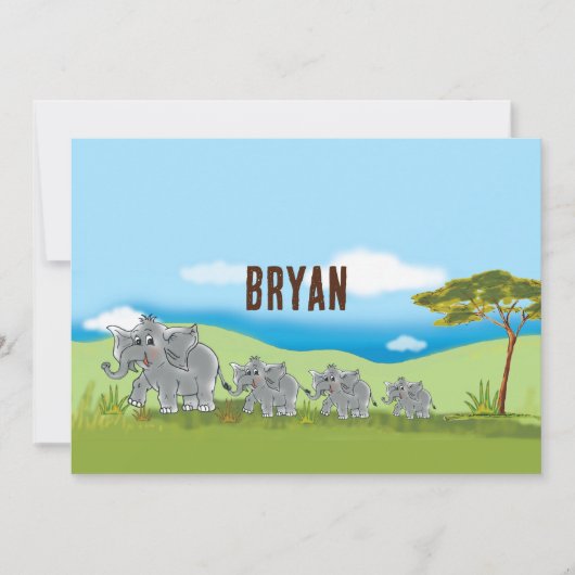 Invitation Les Éléphants d'Afrique | (Devant)