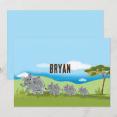 Invitation Les Éléphants d'Afrique | (Devant / Derrière)