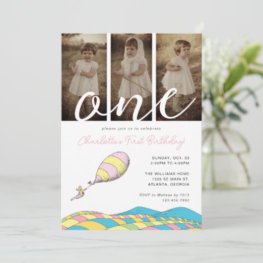 Invitation Les Endroits où tu iras ! Fille 1er anniversaire P (Debout devant)