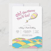 Invitation Les Endroits où tu iras ! | Fille premier annivers (Devant)