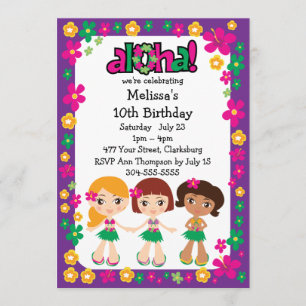 Invitation Les enfants de Luau