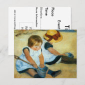Invitation Les enfants de Mary Cassatt sur la plage (1884) (Devant / Derrière)