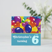 Invitation Les enfants font la fête en ballons n'importe quel (Debout devant)