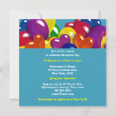 Invitation Les enfants font la fête en ballons n'importe quel (Dos)