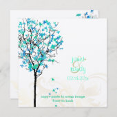 Invitation Les érables bleus rétro de PixDezines (Devant / Derrière)