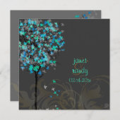 Invitation Les érables bleus rétro de PixDezines (Devant / Derrière)