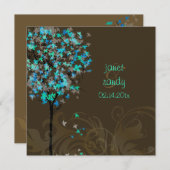 Invitation Les érables bleus rétro de PixDezines (Devant / Derrière)