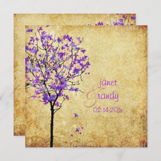 Invitation Les érables rétro de Pix-Dezines (Devant / Derrière)