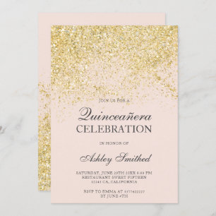 Invitation Les étincelles de parties scintillantes d'or