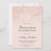 Invitation Les étincelles roses de parties scintillantes d'or (Devant)