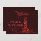 Invitation Les étincelles rouges vous veulent soient ma (Devant / Derrière)