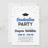 Invitation Les étoiles bleues jaunes célèbrent la photo des d (Dos)