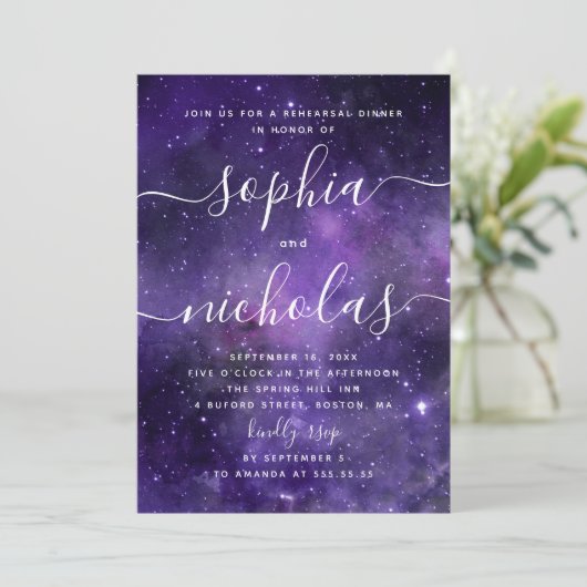 Invitation Les étoiles de nuit. Dîner de répétition du script (Debout devant)