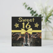 Invitation Les Étoiles Sparkling Sweet 16 Dans Les Lumières D (Debout devant)