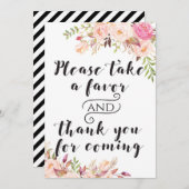 Invitation Les favoris Boho s'il vous plaît prenez un signe 5 (Devant / Derrière)