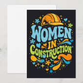Invitation Les femmes dans la construction Rétro Empowerment (Devant / Derrière)