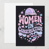 Invitation Les femmes dans la construction Rétro Empowerment (Devant / Derrière)