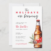 Invitation Les fêtes brassent les vacances de Noël de la bièr (Devant)