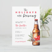 Invitation Les fêtes brassent les vacances de Noël de la bièr (Debout devant)