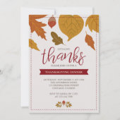 Invitation Les feuilles d'automne de Thanksgiving Remercient  (Devant)