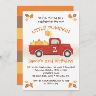 Invitation Les Feuilles du Camion Rouge à l'anniversaire de l